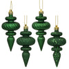 Vickerman N500024 4" Emerald 4-Finish Finial Ornament 8 Per Box
