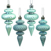 Vickerman N500032 4" Baby Blue 4-Finish Finial Ornament 8 Per Box