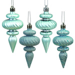 Vickerman N500032 4" Baby Blue 4-Finish Finial Ornament 8 Per Box