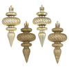 Vickerman N500038 4" Champagne 4-Finish Finial Ornament 8 Per Box