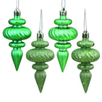 Vickerman N500044 4" Sea Foam 4-Finish Finial Christmas Ornament 8 Per Box