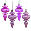 Vickerman N500045 4" Mauve 4-Finish Finial Ornament 8 Per Box