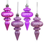Vickerman N500045 4" Mauve 4-Finish Finial Ornament 8 Per Box