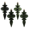Vickerman N500064 4" Moss Green 4-Finish Finial Ornament 8 Per Box