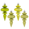 Vickerman N500073 4" Lime 4-Finish Finial Ornament 8 Per Box