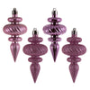 Vickerman N500079 4" Pink 4-Finish Finial Ornament 8 Per Box
