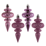 Vickerman N500079 4" Pink 4-Finish Finial Ornament 8 Per Box