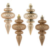 Vickerman N500080 4" Cafe Latte 4-Finish Finial Ornament 8 Per Box