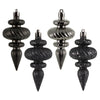 Vickerman N500087 4" Pewter 4-Finish Finial Ornament 8 Per Box