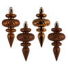 Vickerman N500088 4" Copper 4-Finish Finial Ornament 8 Per Box