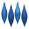 Vickerman N500102 5.5" Blue Finial Drop Christmas Ornament Assorted 4 Finish 8 Per Pack