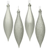 Vickerman N500107 5.5" Silver Finial Drop Christmas Ornament Assorted 4 Finish 8 Per Pack