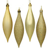Vickerman N500108 5.5" Gold Finial Drop Christmas Ornament Assorted 4 Finish 8 Per Pack