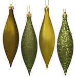 Vickerman N500114 5.5" Olive Finial Drop Christmas Ornament Assorted 4 Finish 8 Per Pack
