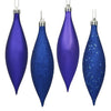 Vickerman N500122 5.5" Cobalt Finial Drop Christmas Ornament Assorted 4 Finish 8 Per Pack