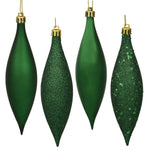 Vickerman N500124 5.5" Emerald Finial Drop Christmas Ornament Assorted 4 Finish 8 Per Pack