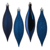 Vickerman N500131 5.5" Midnight Blue Finial Drop Christmas Ornament Assorted 4 Finish 8 Per Pack