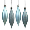 Vickerman N500132 5.5" Baby Blue Finial Drop Christmas Ornament Assorted 4 Finish 8 Per Pack