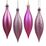 Vickerman N500145 5.5" Mauve Finial Drop  Christmas Ornament Assorted 4 Finish 8 Per Pack
