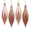 Vickerman N500158 5.5" Rose Gold Finial Drop Christmas Ornament Assorted 4 Finish 8 Per Pack