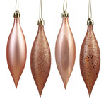 Vickerman N500158 5.5" Rose Gold Finial Drop Christmas Ornament Assorted 4 Finish 8 Per Pack