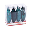 Vickerman N500162 5.5" Sea Blue Finial Drop Christmas Ornament Assorted 4 Finish 8 Per Pack