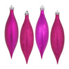 Vickerman N500170 5.5" Fuchsia Finial Drop Christmas Ornament Assorted 4 Finish 8 Per Pack