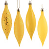 Vickerman N500178 5.5" Yellow Finial Drop Christmas Ornament Assorted 4 Finish 8 Per Pack