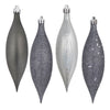 Vickerman N500187 5.5" Pewter Finial Drop Christmas Ornament Assorted 4 Finish 8 Per Pack