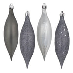 Vickerman N500187 5.5" Pewter Finial Drop Christmas Ornament Assorted 4 Finish 8 Per Pack