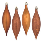 Vickerman N500188 5.5" Copper Finial Drop Christmas Ornament Assorted 4 Finish 8 Per Pack