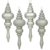 Vickerman N500207 7" Silver 4-Finish Finial Ornament 8 Per Box