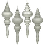 Vickerman N500207 7" Silver 4-Finish Finial Ornament 8 Per Box