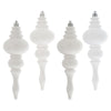 Vickerman N500211 7" White 4-Finish Finial Ornament 8 Per Box