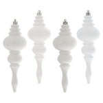 Vickerman N500211 7" White 4-Finish Finial Ornament 8 Per Box