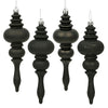 Vickerman N500217 7" Black 4-Finish Finial Ornament 8 Per Box
