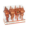 Vickerman N500218 7" Burnished Orange 4-Finish Finial Ornament 8 Per Box