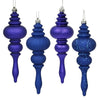 Vickerman N500222 7" Cobalt Blue 4-Finish Finial Ornament 8 Per Box