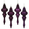 Vickerman N500226 7" Plum 4-Finish Finial Ornament 8 Per Box