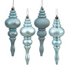 Vickerman N500232 7" Baby Blue 4-Finish Finial Ornament 8 Per Box