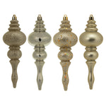 Vickerman N500238 7" Champagne 4-Finish Finial Ornament 8 Per Box