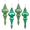Vickerman N500244 7" Sea Foam 4-Finish Finial Christmas Ornament 8 Per Box