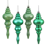Vickerman N500244 7" Sea Foam 4-Finish Finial Christmas Ornament 8 Per Box
