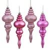 Vickerman N500245 7" Mauve 4-Finish Finial Ornament 8 Per Box