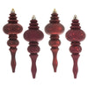 Vickerman N500265 7" Burgundy 4-Finish Finial Ornament 8 Per Box