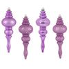 Vickerman N500269 7" Orchid 4-Finish Finial Christmas Ornament 8 Per Box