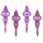 Vickerman N500269 7" Orchid 4-Finish Finial Christmas Ornament 8 Per Box