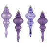 Vickerman N500286 7" Lavender 4-Finish Finial Ornament 8 Per Box