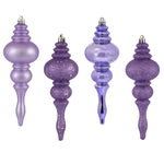 Vickerman N500286 7" Lavender 4-Finish Finial Ornament 8 Per Box