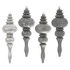 Vickerman N500287 7" Pewter 4-Finish Finial Ornament 8 Per Box